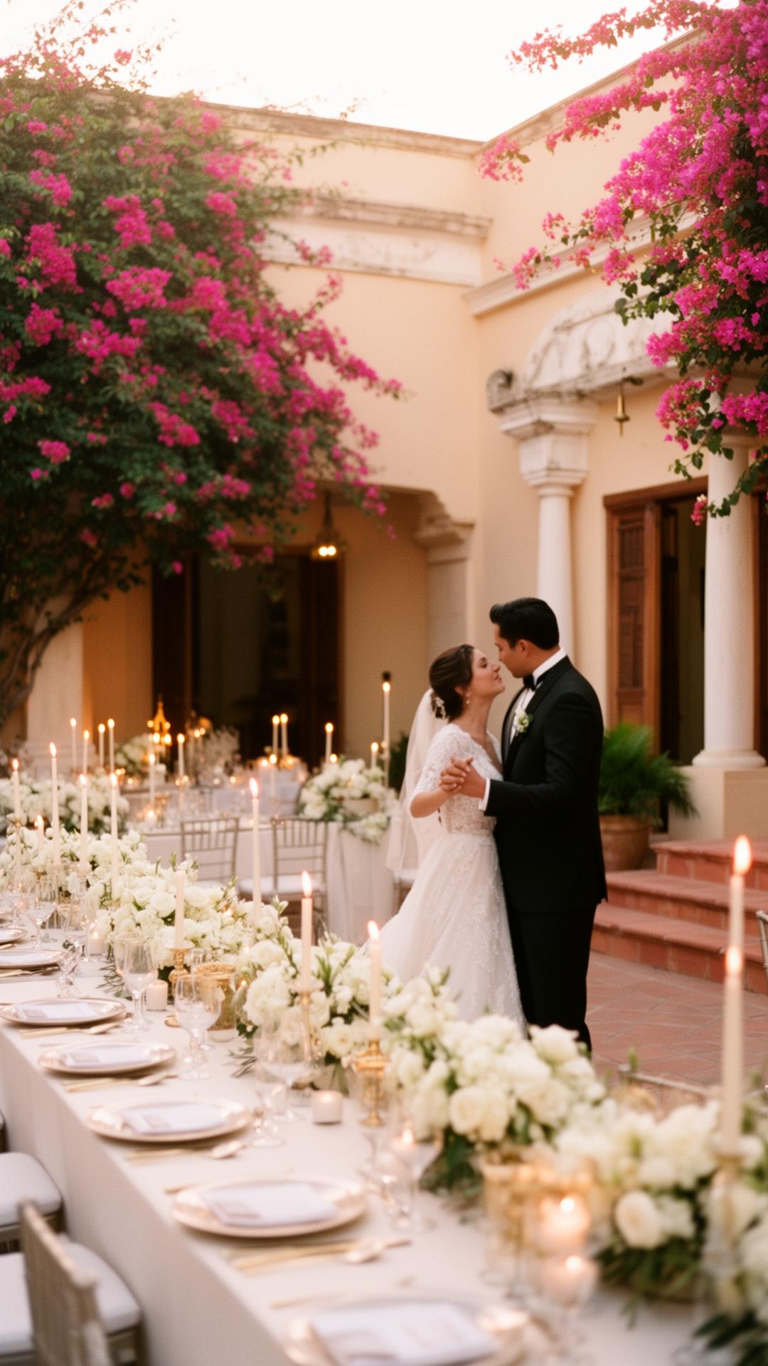 Boda íntima en hacienda colombiana al atardecer